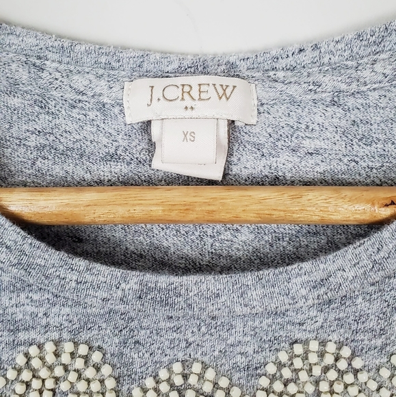J. Crew Beaded Neck Collector Tee Size XS - Picture 2 of 3